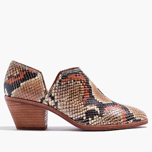 Madewell The Gloria Shoe Boot in Snake Embossed Leather Size 8.5 New - Picture 1 of 11